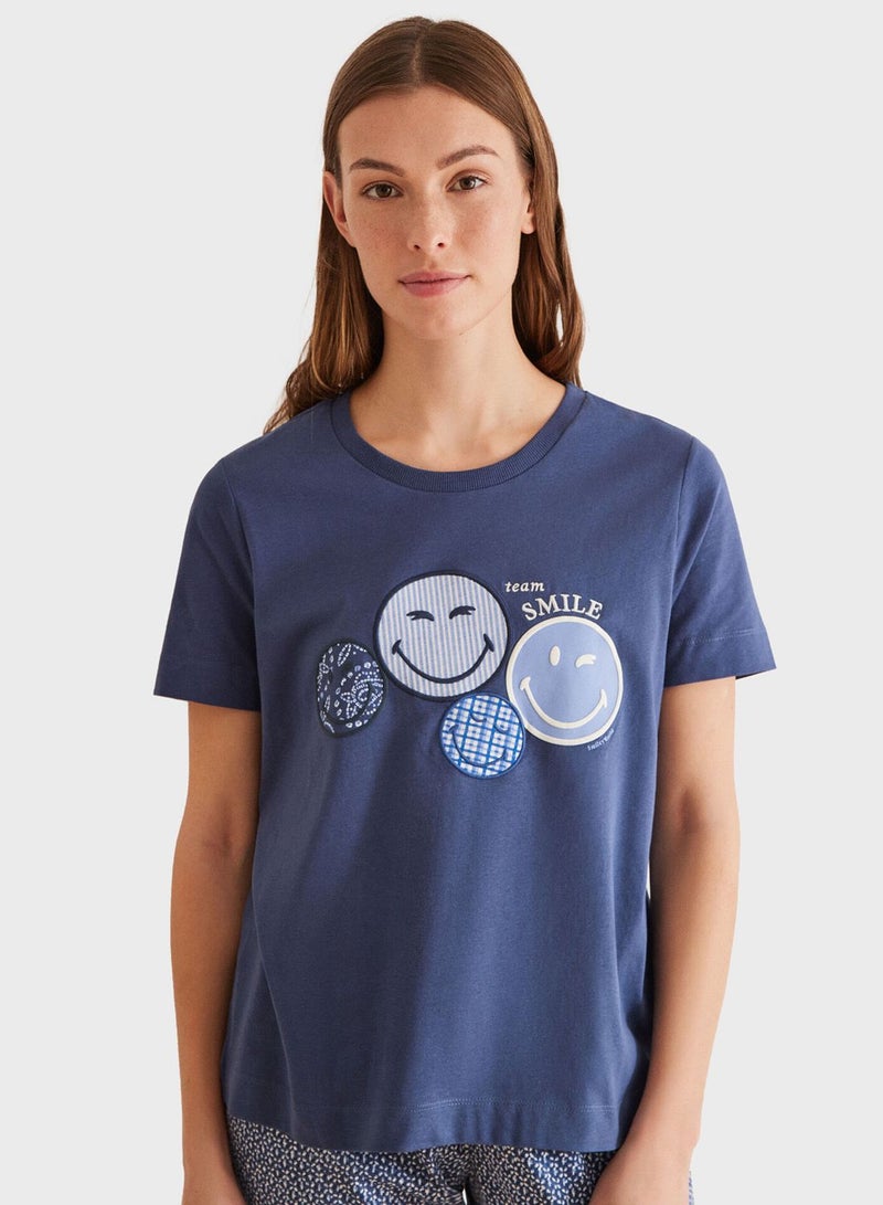 Smiley Printed T-Shirt