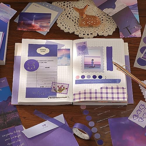 DIAMOND CRAFTZ 346pcs Vintage Scrapbook Stickers Pack for Art Journaling Bullet Junk Journal Planners DIY Paper Stickers Craft Kits Notebook Collage Album Aesthetic Sticker (MOONLIGHT) - Image 5