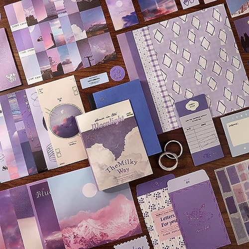 DIAMOND CRAFTZ 346pcs Vintage Scrapbook Stickers Pack for Art Journaling Bullet Junk Journal Planners DIY Paper Stickers Craft Kits Notebook Collage Album Aesthetic Sticker (MOONLIGHT) - Image 3