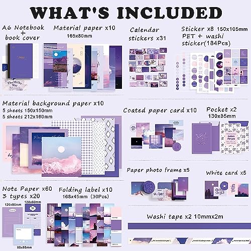 DIAMOND CRAFTZ 346pcs Vintage Scrapbook Stickers Pack for Art Journaling Bullet Junk Journal Planners DIY Paper Stickers Craft Kits Notebook Collage Album Aesthetic Sticker (MOONLIGHT) - Image 2