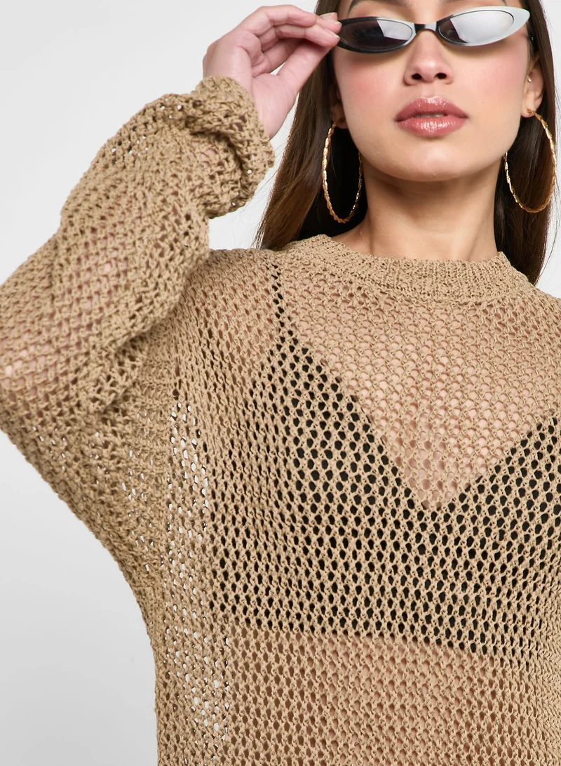 TOPSHOP Openwork Knitted Dress