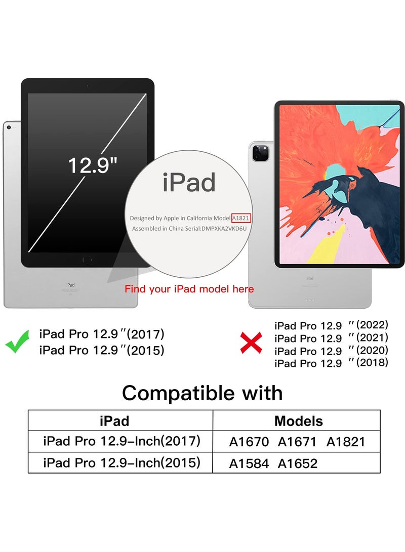 Jetech Case for iPad Pro 12.9 Inch (1st and 2nd Generation, 2015 and 2017 Model), Auto Wake/Sleep (Black) - Image 2