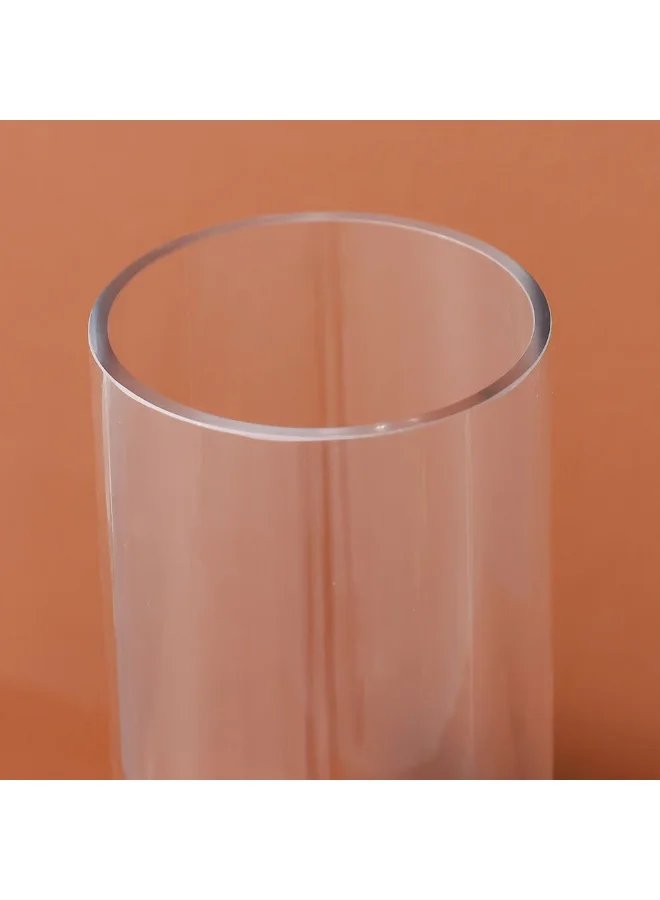 DANUBE HOME Danube Home Vetro Cylinder Clear Glass Vase - 12X30Cm Multi Color Stylish Flower Vase For Fresh Flowers Luxury Decor Collection Decorative Home Accessories