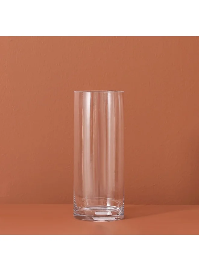 DANUBE HOME Danube Home Vetro Cylinder Clear Glass Vase - 12X30Cm Multi Color Stylish Flower Vase For Fresh Flowers Luxury Decor Collection Decorative Home Accessories