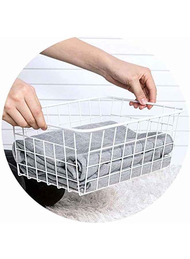 iPEGTOP Wire Stroage Baskets, Farmhouse Metal Wire Basket Freezer Storage Organizer Bins with Handles for Kitchen Cabinets, Pantry, Closets, Bedrooms, Bathrooms, 2 Pack - Image 5