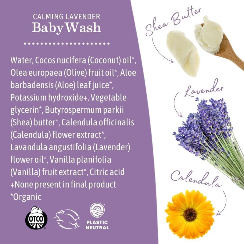 Earth Mama Calming Lavender Baby Wash Liquid Hand Soap Refill, Organic Body Wash for Sensitive Skin, All Purpose Castile Soap Liquid with Coconut Oil, Shea Butter, Calendula & Aloe, 34 fl oz Water rust proof - Image 5
