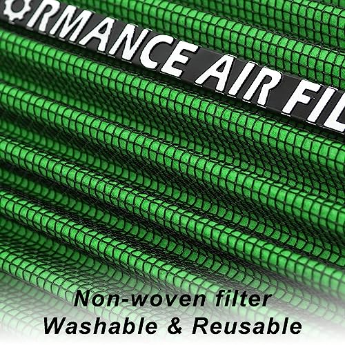 RIAYOOE 3 3.5 4 inch Cold Air Intake Filter 76mm 89mm 101mm Performance Cone Air Filters Universal for Racing Sport Car 3 Sizes in 1, B-4in-Green (XH-UN078-101-GR) - Image 4