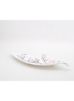 Bright Designs Melamine Matt Leaf Serving Plate 
Set of 2 (L 36cm W 15cm) Cherry Blossom