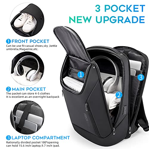 BANGE Business Smart Backpack Waterproof fit 15.6 Inch Laptop Backpack with USB Charging Port,Travel Durable Backpack - Image 2