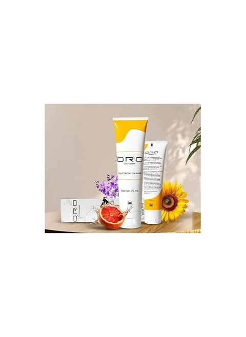ORO STEM Daily Facial Cleanser is Crafted in USA with a blend of soothing aloe vera,revitalizing lavender & purifying grapefruit.It effortlessly purifies your skin, refresh, revitalize & ready to glow