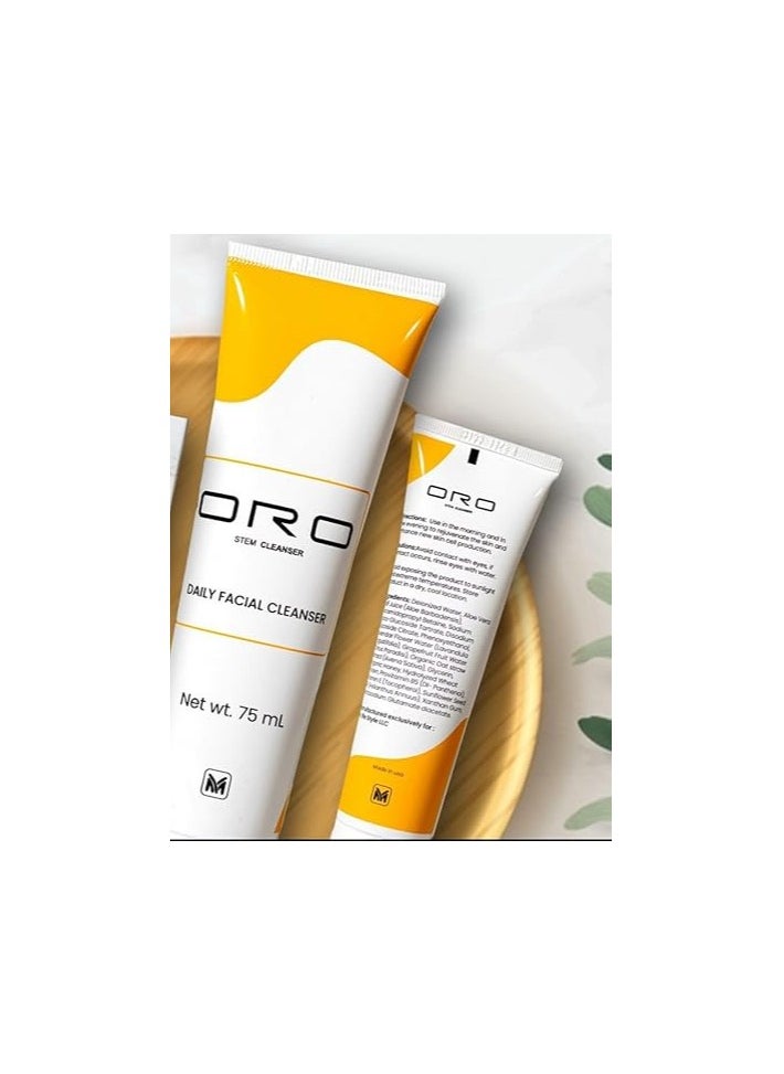 ORO STEM Daily Facial Cleanser is Crafted in USA with a blend of soothing aloe vera,revitalizing lavender & purifying grapefruit.It effortlessly purifies your skin, refresh, revitalize & ready to glow