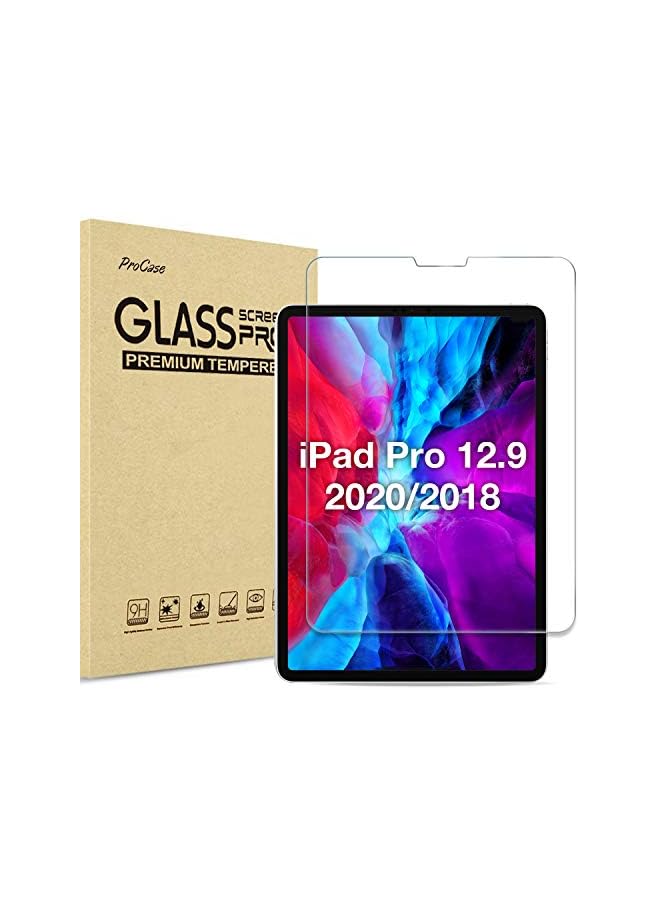 Procases iPad Pro 12.9 Screen Protector 2022 2021 2020 2018, Tempered Glass Screen Film Guard Screen Protector for iPad Pro 12.9 6th 2022/ 5th 2021/ 4th Gen 2020/ 3rd Gen 2018 -Clear - Image 2