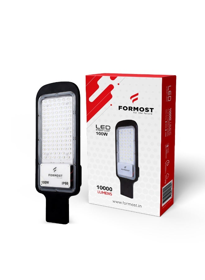 فورموست Formost LED Street Light 100W Cool White | Outdoor LED Street Lamp IP66 Weatherproof Ultra Bright Road and Area Lighting with 5 Year Replacement Warranty | Made in India | Pack of 1 - Image 1