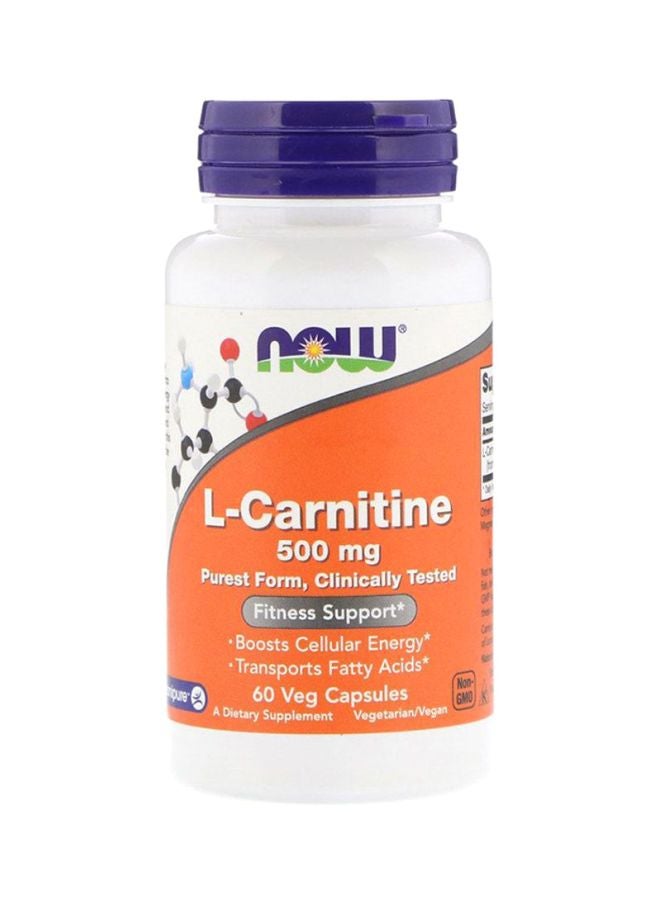 Now Foods L-Carnitine 500 mg - 60 Capsules - Image 1