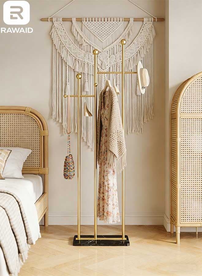 رَوَائِد حامل معاطف قائم بقاعدة رخامية، حامل ملابس معدني ثقيل التحمل لتعليق المعاطف والقبعات والأوشحة والحقائب. - Image 3