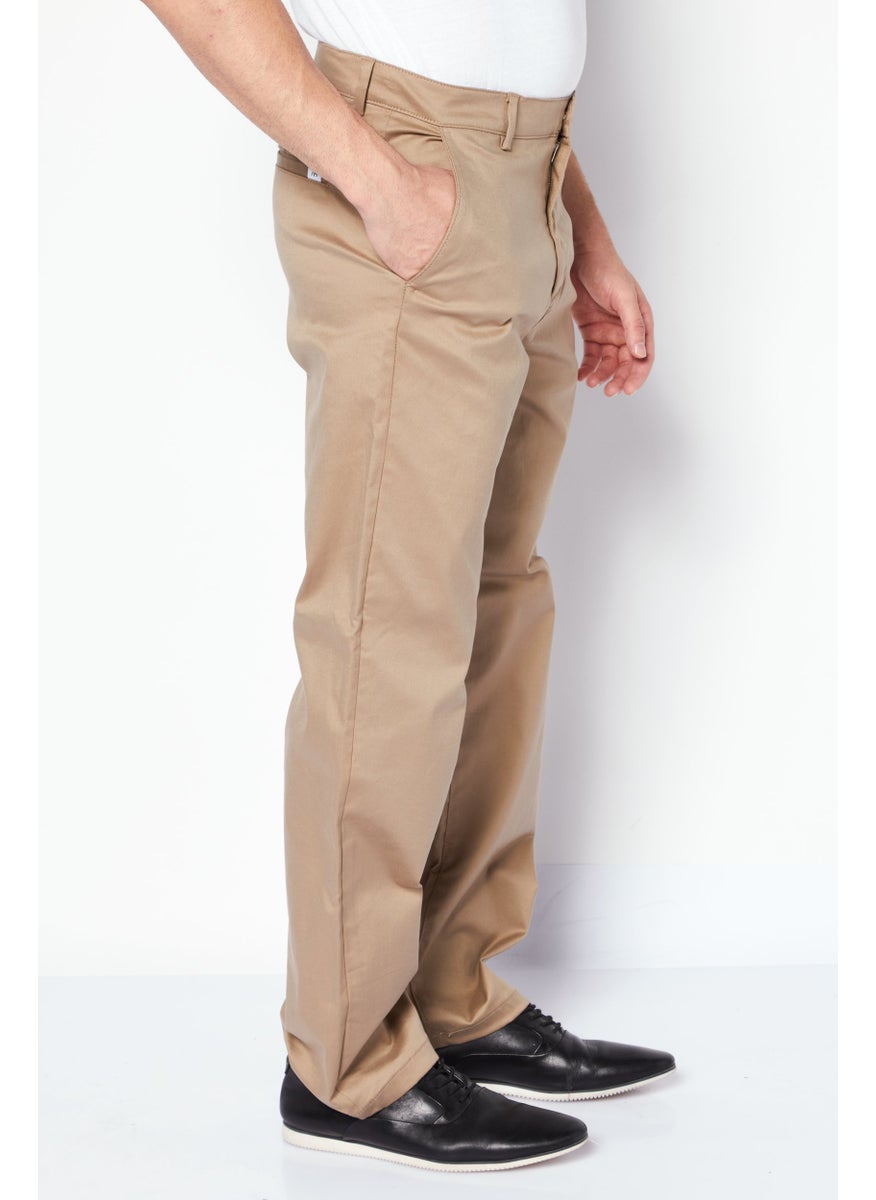 Selected Homme سروال تشينو فضفاض للرجال، تان  - Image 3