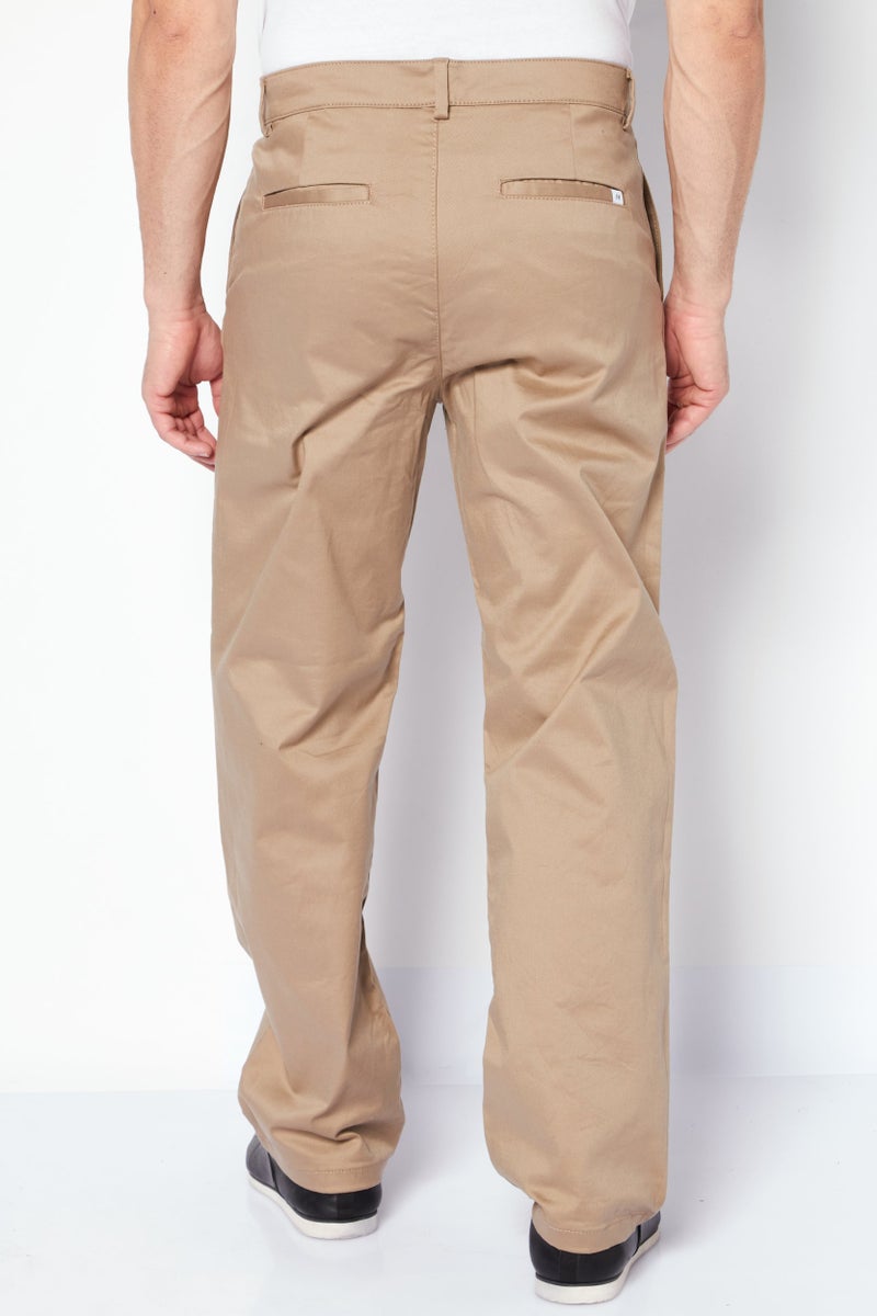 SELECTED سروال تشينو فضفاض للرجال، تان - Image 4