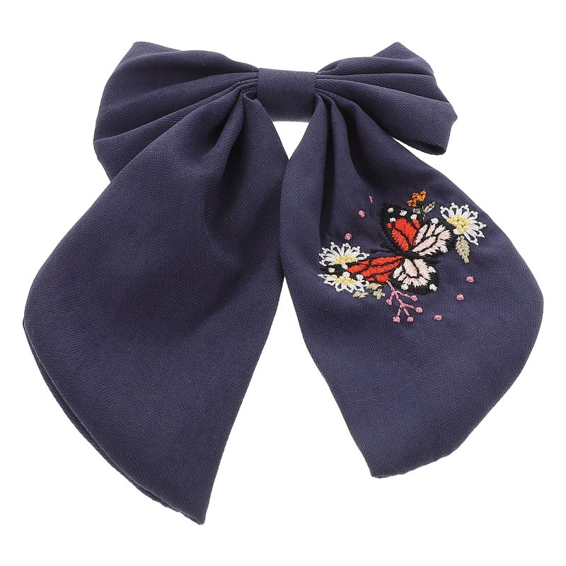 Bowknot Hair Clips: Double Layer Fabric Design Spring Clamp For Secure Hold - Cute Hair Accessories For Ponytails & Updos - Image 4