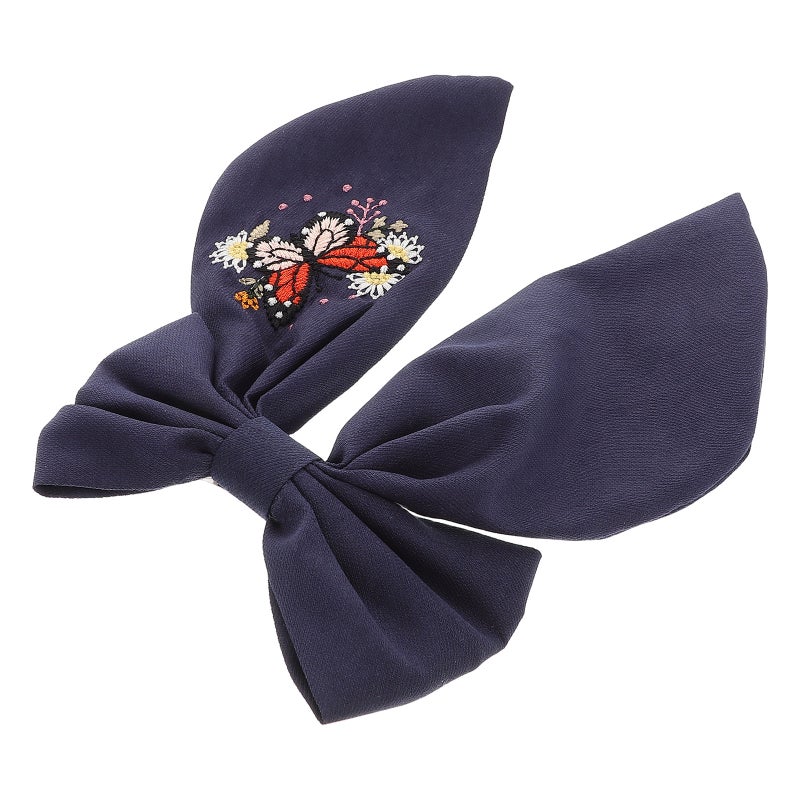 Bowknot Hair Clips: Double Layer Fabric Design Spring Clamp For Secure Hold - Cute Hair Accessories For Ponytails & Updos - Image 1