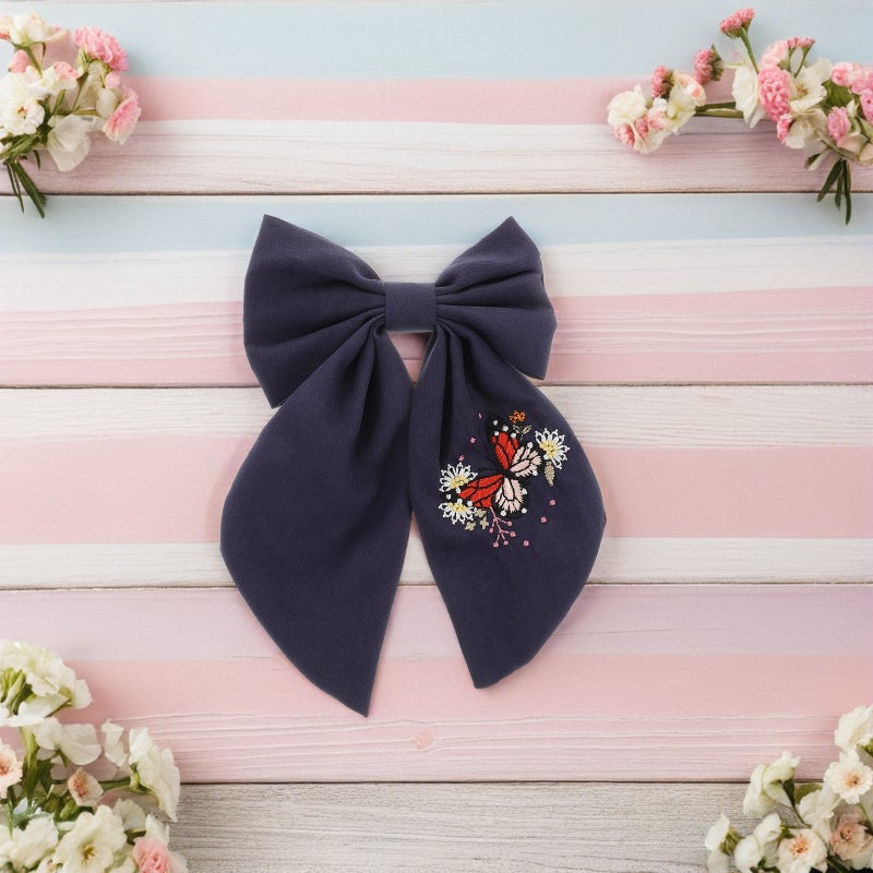 Bowknot Hair Clips: Double Layer Fabric Design Spring Clamp For Secure Hold - Cute Hair Accessories For Ponytails & Updos - Image 5