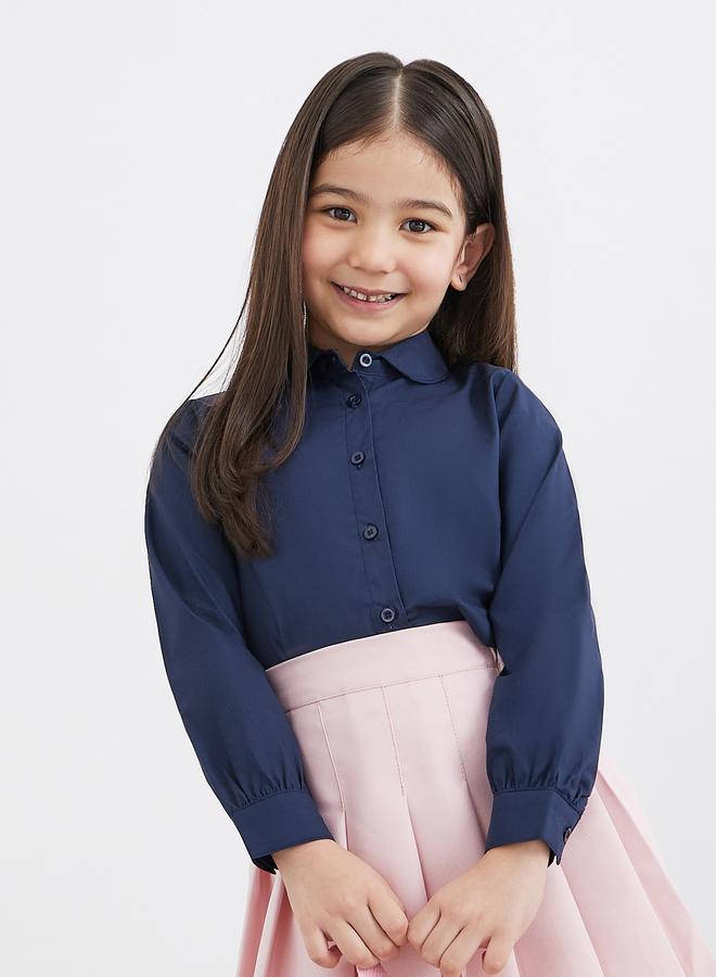 ستايلي قميص ستايلي جيرلز مدرسي بياقة بيتر بان لون كحلي - Image 1