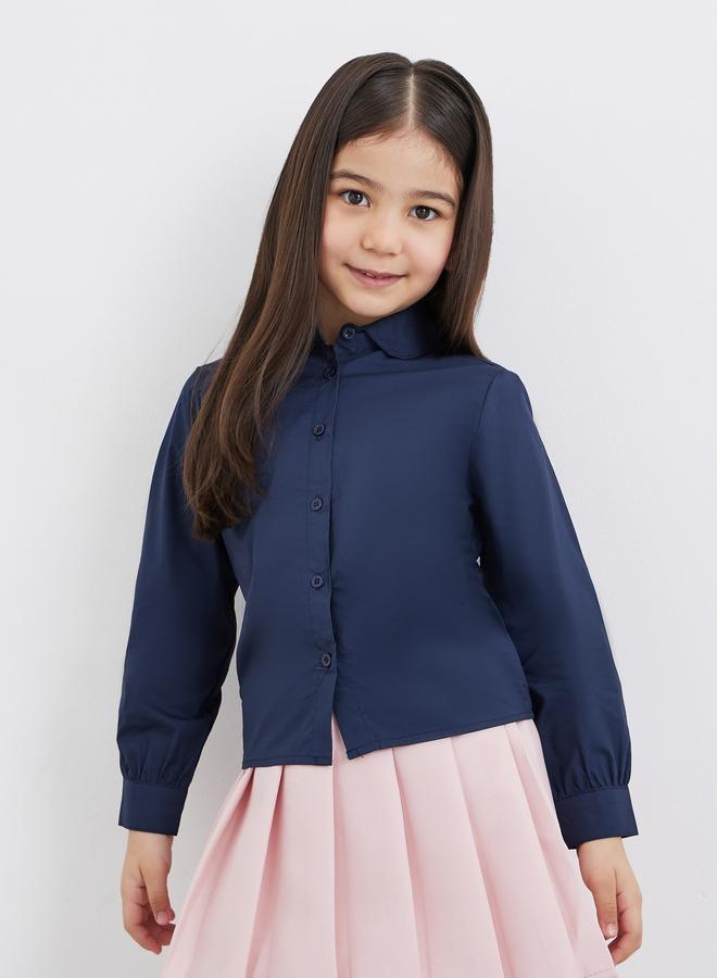 ستايلي قميص ستايلي جيرلز مدرسي بياقة بيتر بان لون كحلي - Image 3