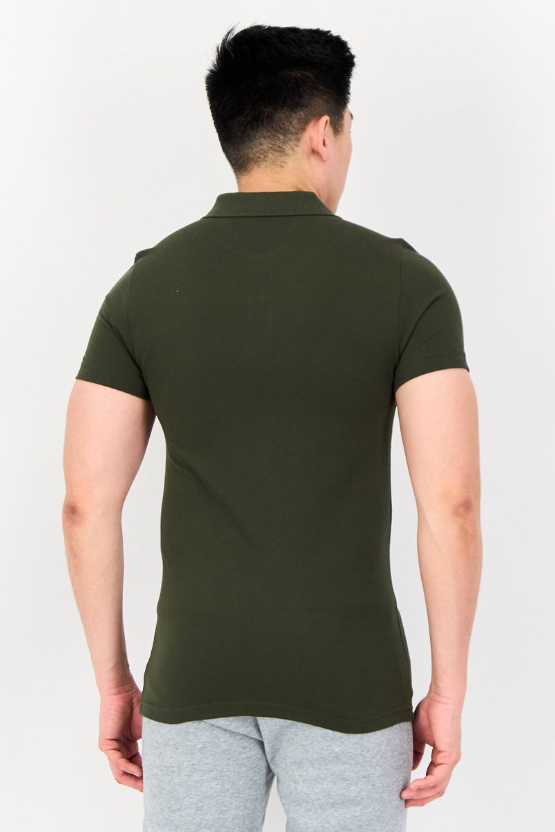 PUMA Men Slim Fit Short Sleeves Outdoor Polo Shirt, Olive - Image 2