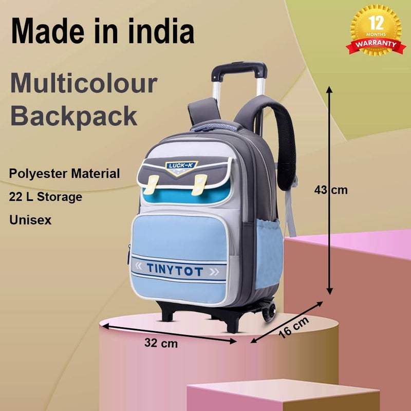 Tinytot Store 22 Litre 17-Inch Waterproof Large School Bag for Boys & Girls, Kids School Bag, School Backpack for Girls and Boys, for Kids, Ideal for Children with Trolley SB238T - Image 3