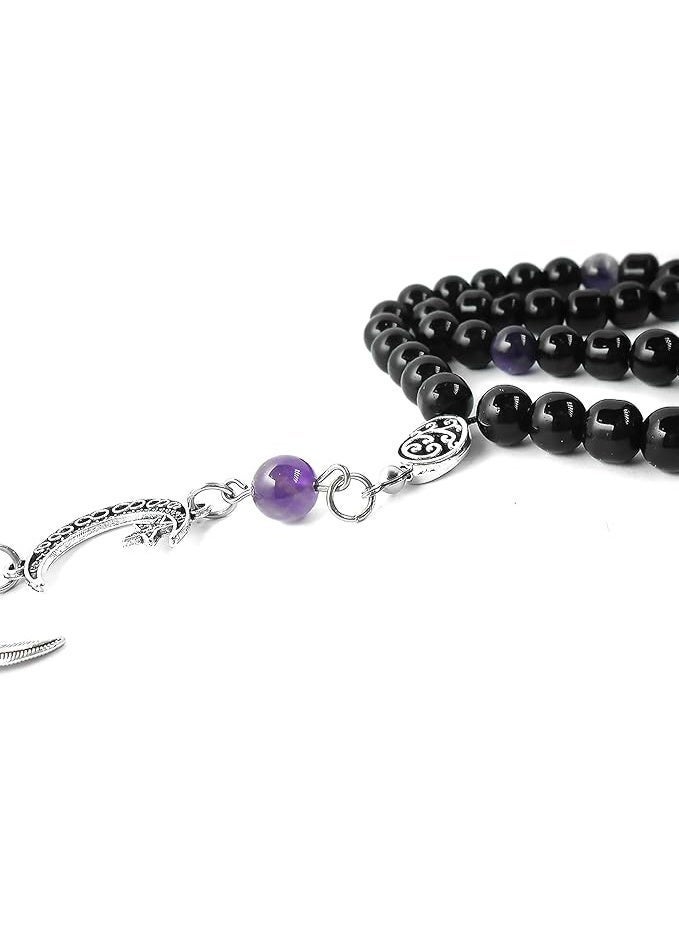 Handmade Rosary – A Unique Combination of Agate Stones with Natural Amethyst Stone for Daily Meditation, Prayer, Positivity & Peace – Perfect Gift for Any Occasion - Image 4
