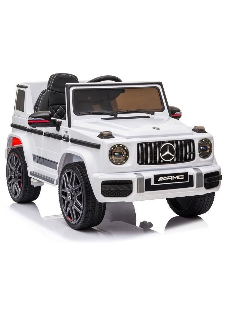 FACTUAL TOYS Mercedes Benz G63 Electric car Eva Tyre/Leather seat - White  (12V)  - Image 1
