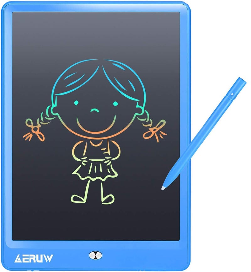 ERUW LCD Writing Tablet Colorful 10 Inch Electronic Graphics Doodle Board eWriter Drawing Pad with Memory Lock Kids Adults Home School Office Handwriting Tablet GiftsBlue - Image 2