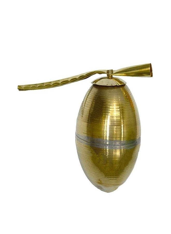 MAYAPURI Nariyal/Daab/Brass Coconut for Puja (Golden), Standard Size (Pack of 1) - Image 1