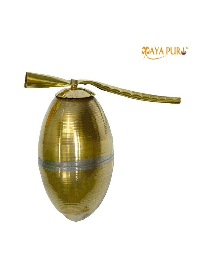MAYAPURI Nariyal/Daab/Brass Coconut for Puja (Golden), Standard Size (Pack of 1) - Image 3