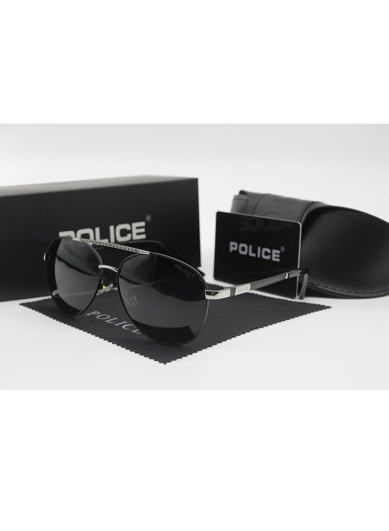 POLICE Classic Pilot Polarized Lens Sunglasses,Cycling Sunglasses, for Men with UV 400 Protection Sun Glasses with Black Frame Black Gold - Image 1