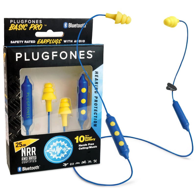 Plugfones سماعات أذن بلوتوث Plugfones Basic Pro اللاسلكية مع واقيات أذن وتقنية عزل الضوضاء 25 ديسيبل - Image 1