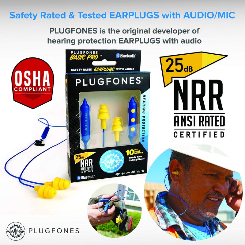 Plugfones سماعات أذن بلوتوث Plugfones Basic Pro اللاسلكية مع واقيات أذن وتقنية عزل الضوضاء 25 ديسيبل - Image 2