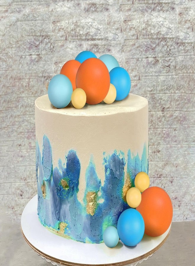DRWATE Ball Cake Topper Yellow Blue Orange Balls Cake Decoration for Boho Birthday Supplies (Style 1) - Image 5