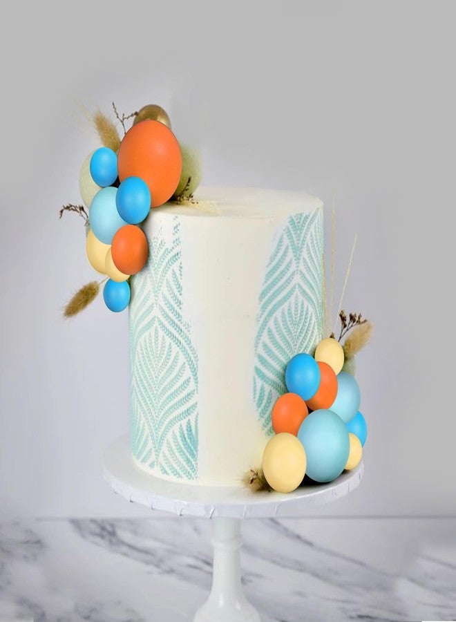 DRWATE Ball Cake Topper Yellow Blue Orange Balls Cake Decoration for Boho Birthday Supplies (Style 1) - Image 3