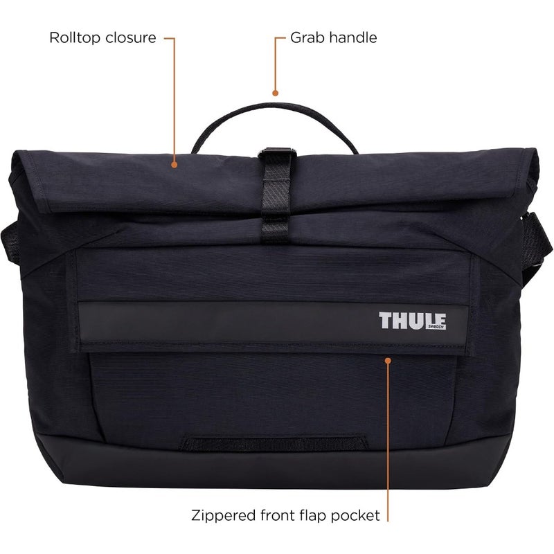 Crossbody shoulder bag for daily commute, premium polyester fabric, classic black, lightweight and water-resistant with adjustable strap - Image 4