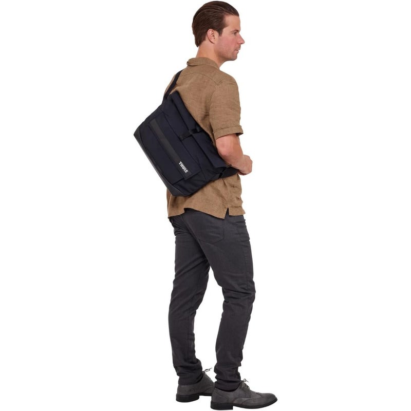 Crossbody shoulder bag for daily commute, premium polyester fabric, classic black, lightweight and water-resistant with adjustable strap - Image 2