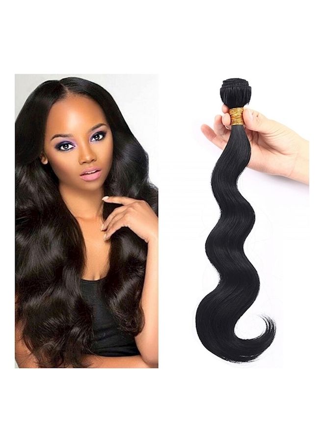 NIBEMINENT Brazilian Body Wave Hair Extension Black 18inch - Image 1