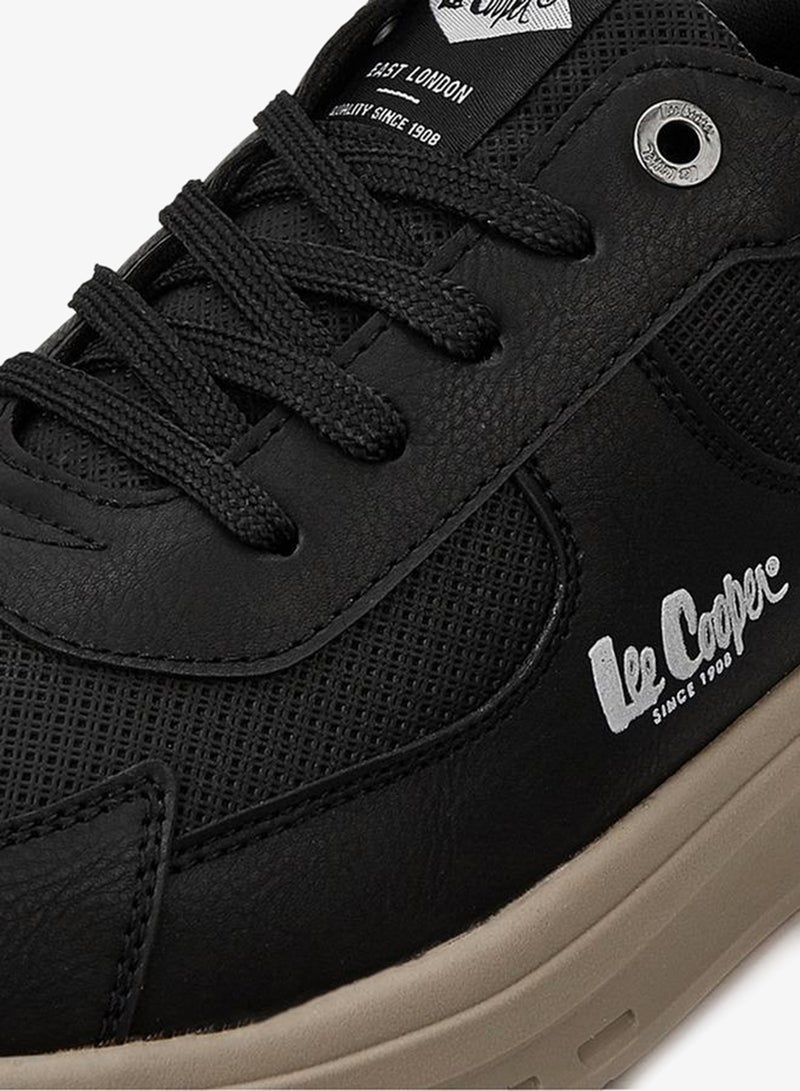 Lee Cooper Men's Solid Lace-Up Sneakers with Pull Tabs - Image 5