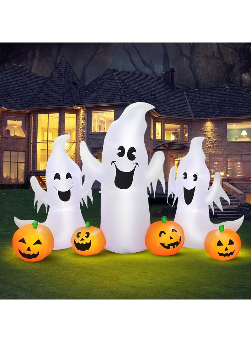 VUCATIN Halloween Inflatables Pumpkin Ghost Decorations with Built-in LEDs Outdoor Inflatable Decoration Lighted Blow Up Holiday Decor for Halloween Party Indoor Garden Lawn Yard Patio - Image 1