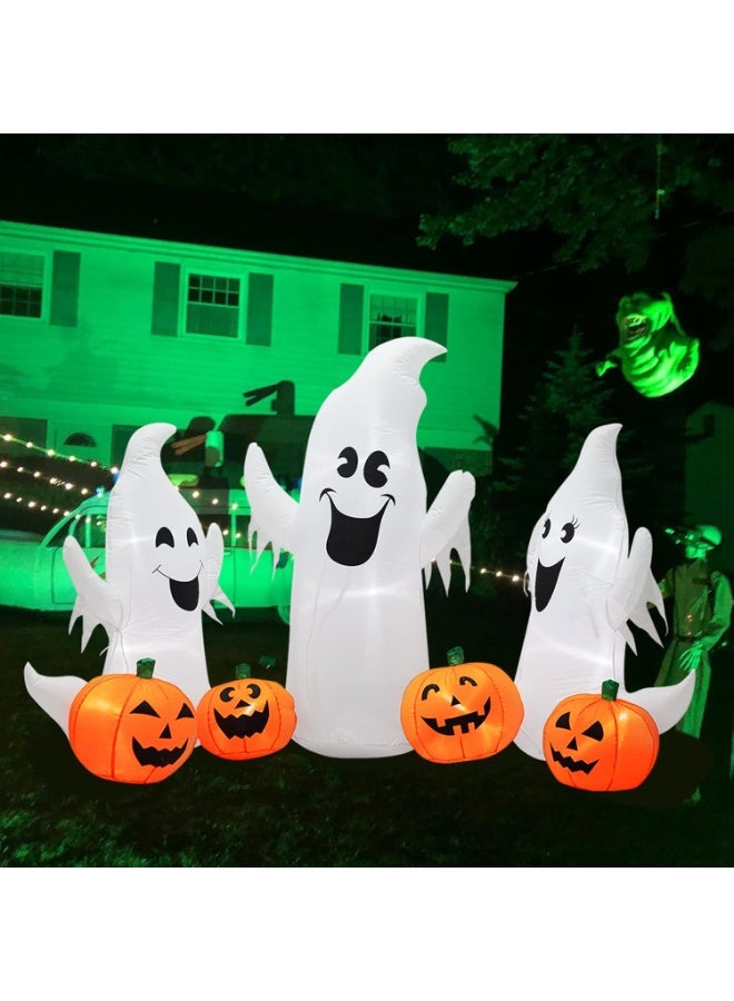VUCATIN Halloween Inflatables Pumpkin Ghost Decorations with Built-in LEDs Outdoor Inflatable Decoration Lighted Blow Up Holiday Decor for Halloween Party Indoor Garden Lawn Yard Patio - Image 3