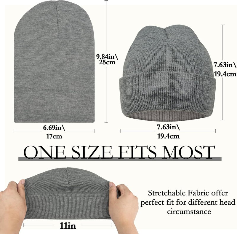 MENOLY 4 Pack Winter Beanies Stretch Knit Beanie Hat Cap for Girls Boys, 4 Color - Image 2