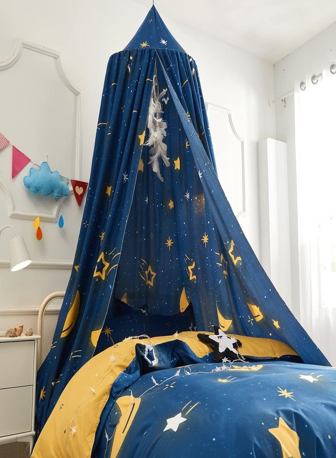 Mengersi Star Bed Canopy for Girls, Prince Round Dome Kids Indoor Outdoor Castle Hanging House Decoration Reading Nook - Image 1