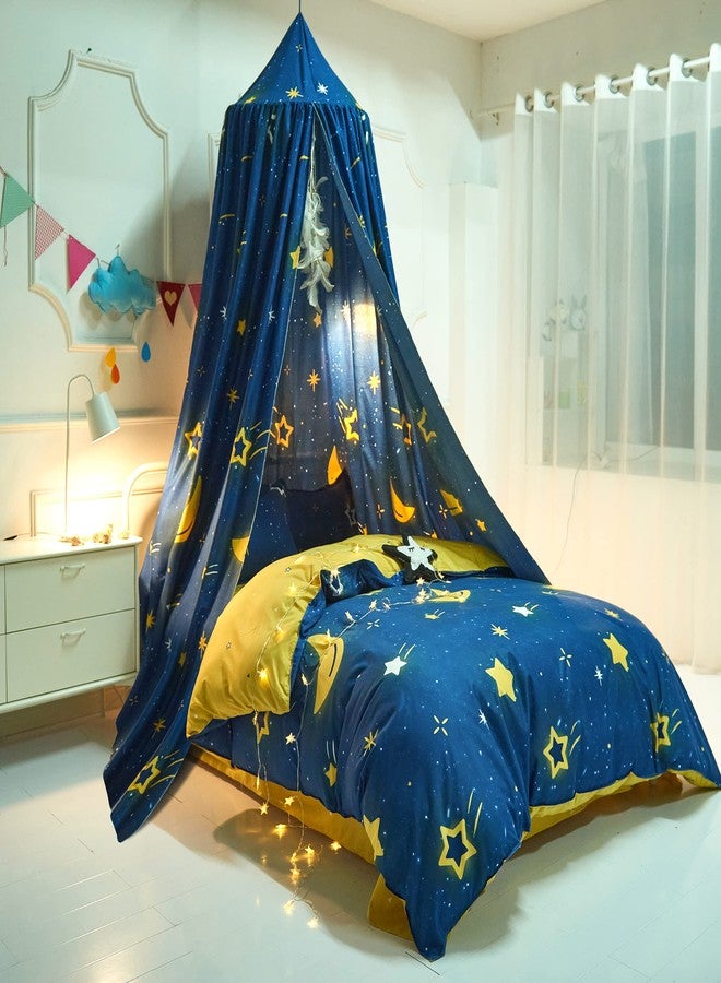 Mengersi Star Bed Canopy for Girls, Prince Round Dome Kids Indoor Outdoor Castle Hanging House Decoration Reading Nook - Image 4