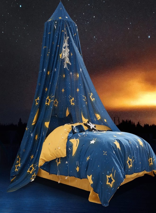 Mengersi Star Bed Canopy for Girls, Prince Round Dome Kids Indoor Outdoor Castle Hanging House Decoration Reading Nook - Image 5