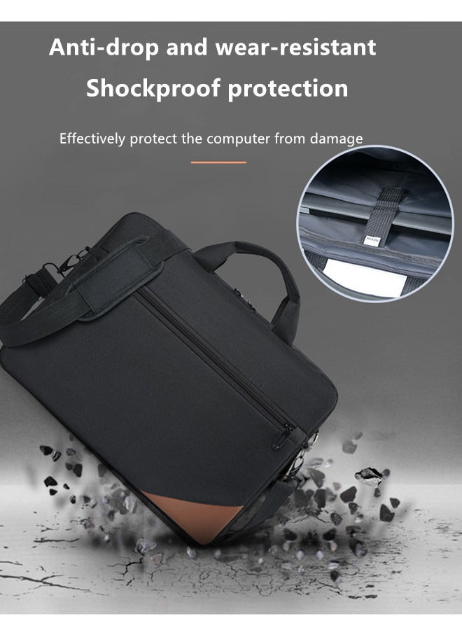 15.6 Inch Laptop Bag,Computer Bag Travel Business Briefcase Bag Crossbody Bag Water Resistance Shoulder Messenger Bag,Lightweight PC Shoulder Bag Carrying Case for Men and Women Work Office - Image 2