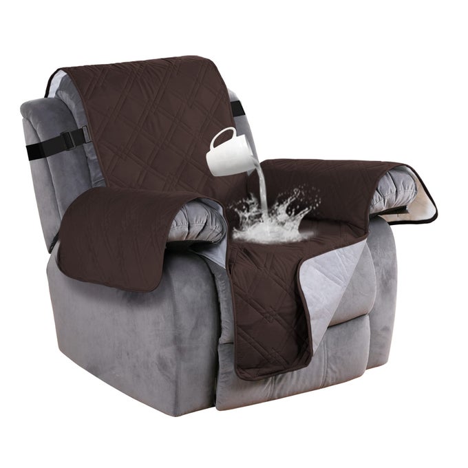 WATERPROOF FURNITURE PROTECTORS FOR RECLINERS COVERS NONSLIP FURNITURE COVER FOR CHAIR COVER BROWN QUILTED SOFA COVER STAY IN PLACE SMALL RECLINER PROTECTOR RECLINERBROWN
